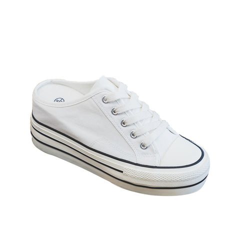 Beautiful Durable Women's Thick-soled Half Lazy Canvas Shoes