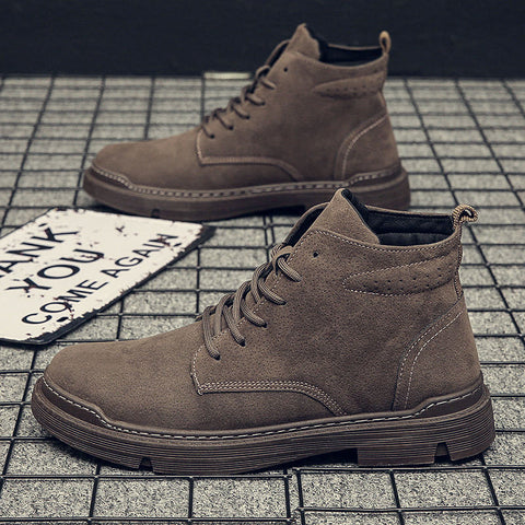 Men's High-top Middle Top Fashion British Style Leather Shoes