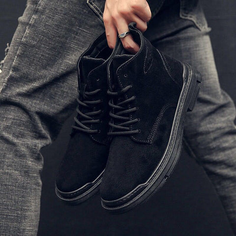 Men's High-top Middle Top Fashion British Style Leather Shoes