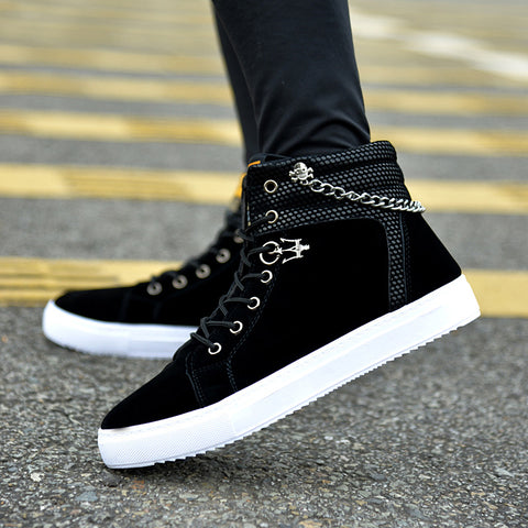 Stylish Men's Korean Fashion Chain High-top Men's Shoes