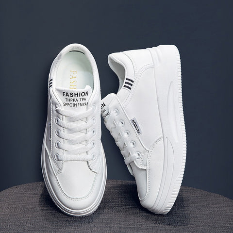 Graceful Slouchy Women's White Breathable Platform Sneakers