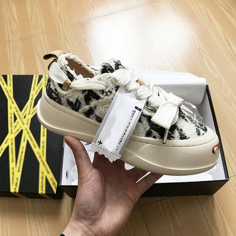 Women's & Men's And Thick Bottom Increased Sweet Cat Canvas Shoes