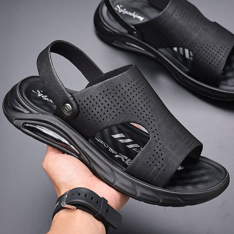 Men's Air Cushion First Layer Cowhide Breathable Sandals