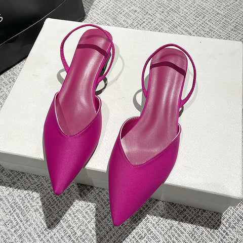 Women's Summer Simple Pointed Square High Stiletto Heels