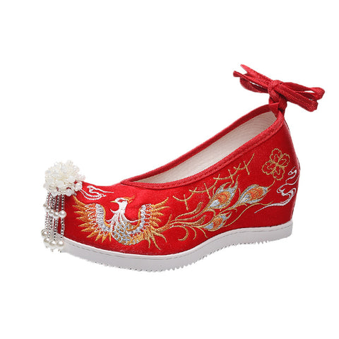 Attractive Ancient Style Chinese Wedding Female Canvas Shoes