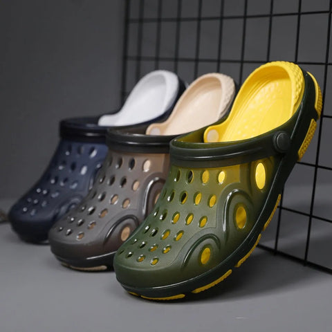 Men's Half Korean Style Jelly Closed Toe Sandals