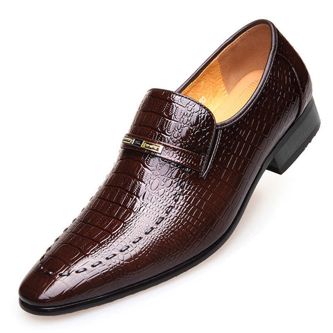 Men's Aofu Crocodile Pattern Plus Size Low-top Casual Shoes