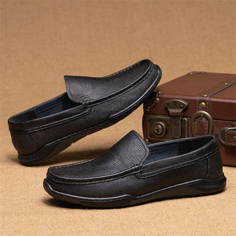 Men's First Layer Cowhide Slip-on Soft Bottom Loafers