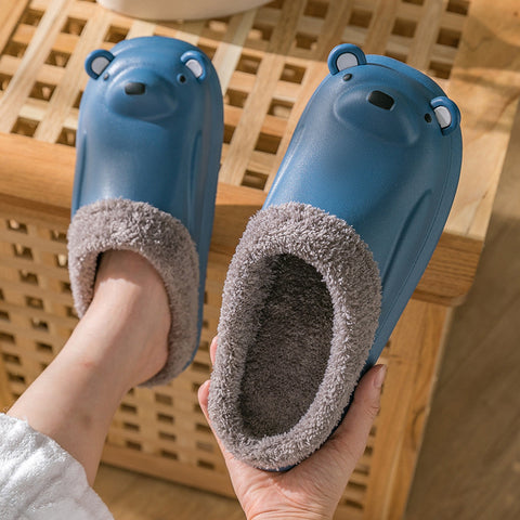 Men's Veet Thickened Cotton Waterproof Non-slip House Slippers