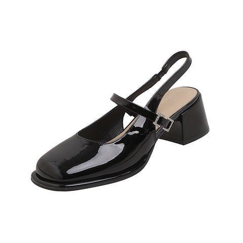 Women's Jane Summer Chunky Pumps Buckle Closed Sandals