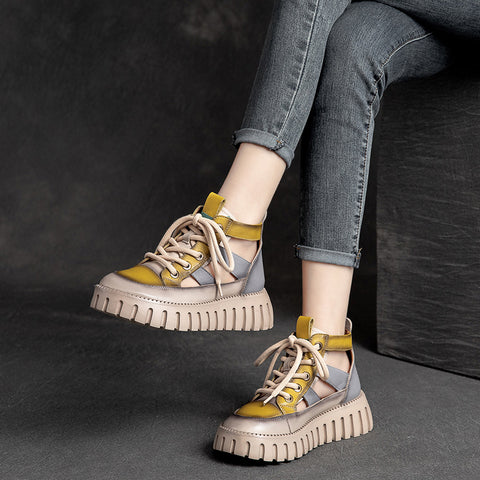 Women's Summer Platform Contrast Color Retro Trendy Sandals