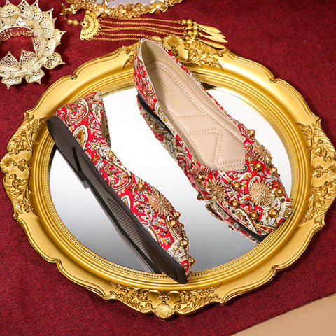 Women's Wedding Chinese Bridal Red Flat Maternity Women's Shoes