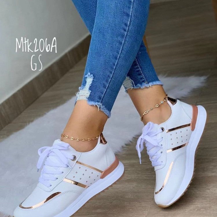 Women's Large Size Thick Bottom Color Matching Sneakers