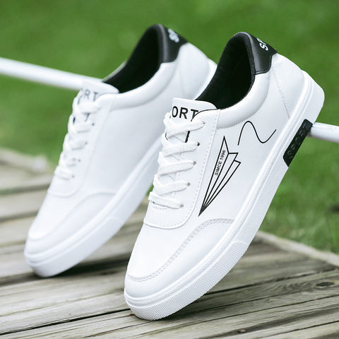 Men's White Korean Style All-match Breathable Sports Sneakers