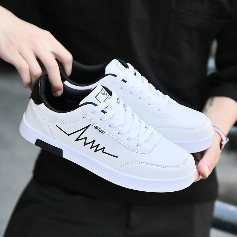 Men's White Korean Style All-match Breathable Sports Sneakers