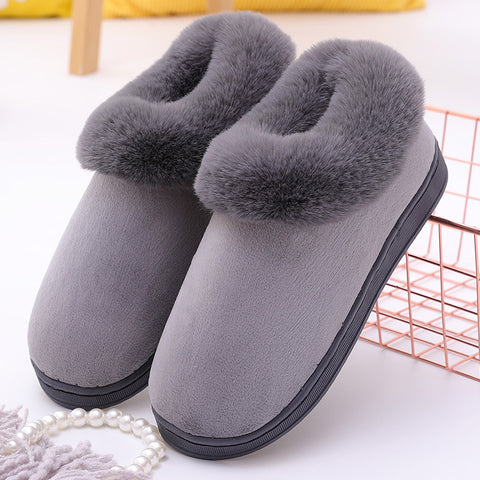Zapatillas de invierno cálidas de algodón y algodón con orejas largas para hombres y mujeres