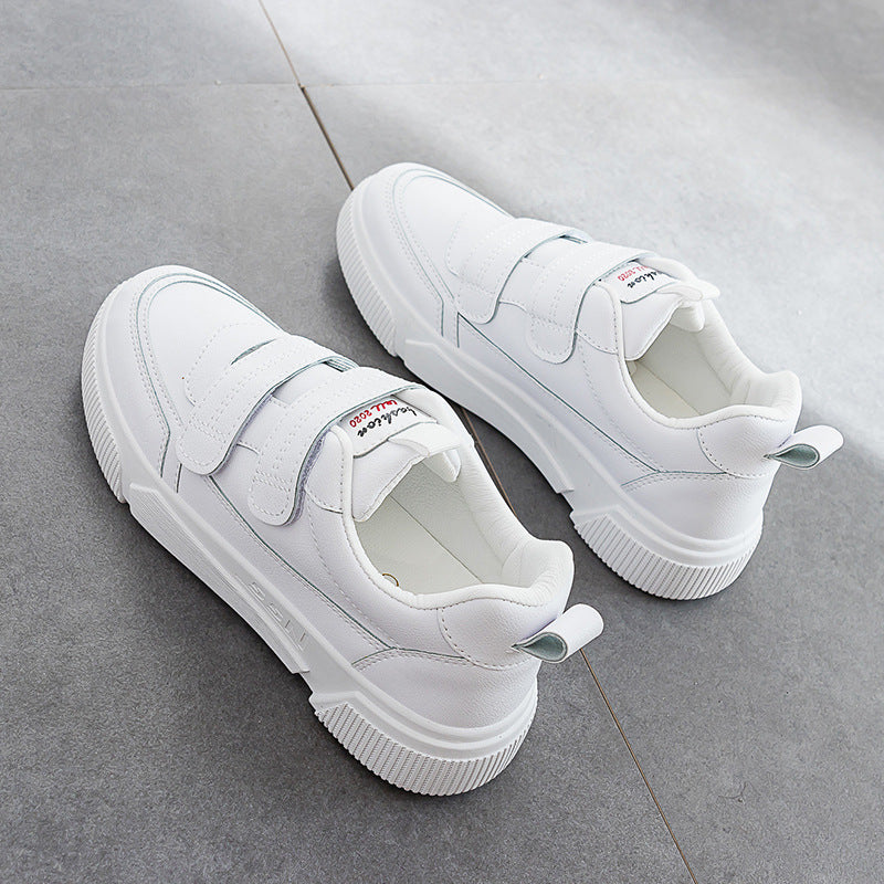 Women's Spring Velcro White Korean Breathable Sneakers