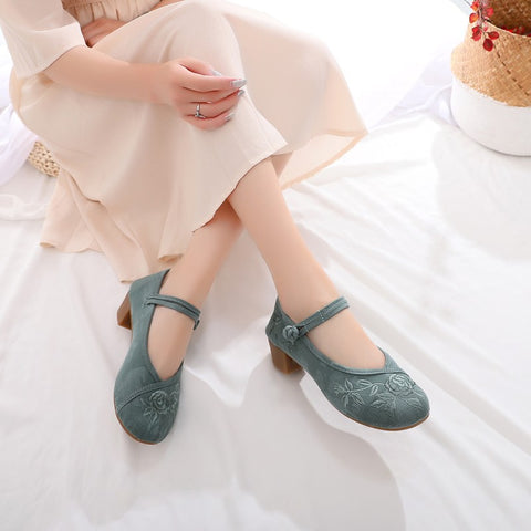 Chinese Clothing Tea Artist High Old Canvas Shoes