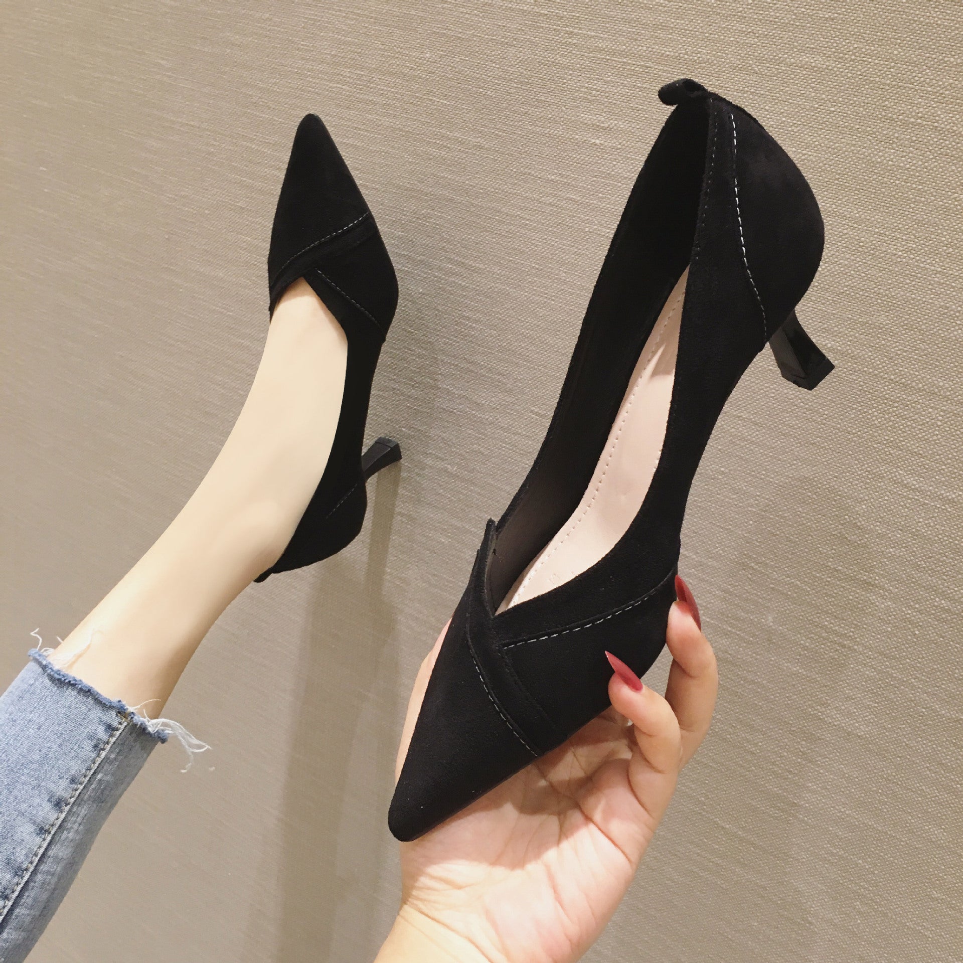Women's High Stiletto Pointed Toe Shallow Mouth Heels