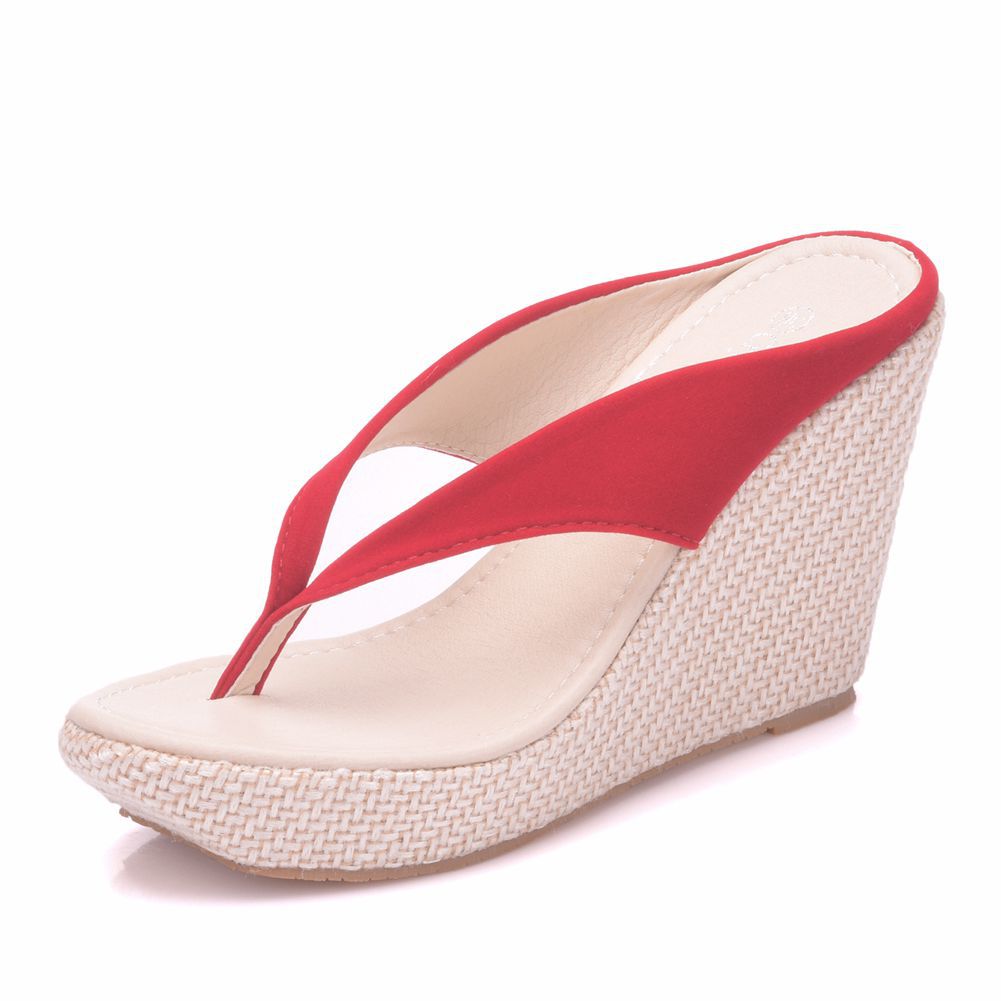 Women's Size Wedge Flip-flops Summer Muffin Platform Sandals