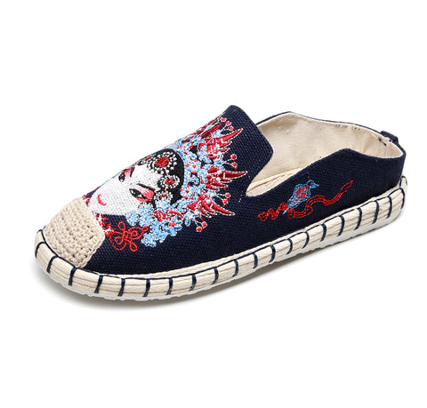 Stylish Ethnic Style Embroidered Bottom Pumps Canvas Shoes