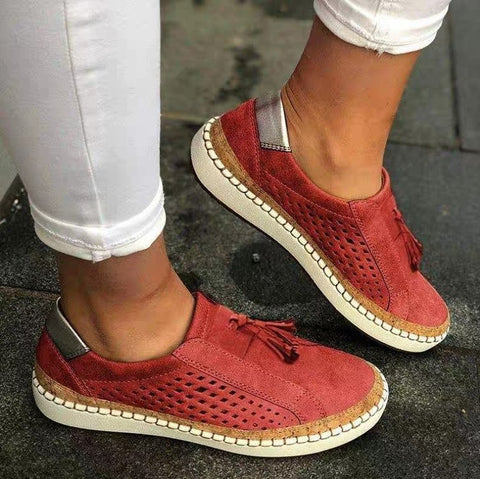 Attractive Single-layer Tassel Hollow Slip-on Lazy Women's Shoes