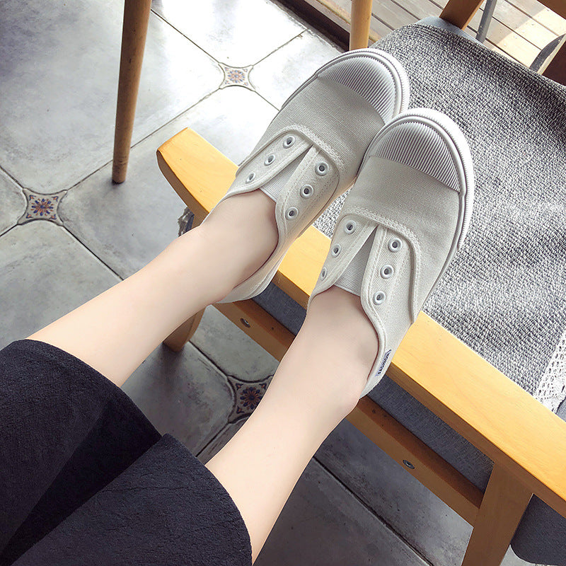Cool Women's Korean Style Fashionable Slip-on Canvas Shoes