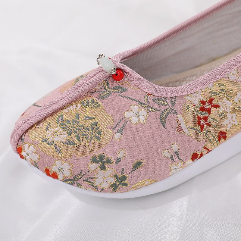 Pretty Women's Hidden Platform Wedge Embroidered Heels