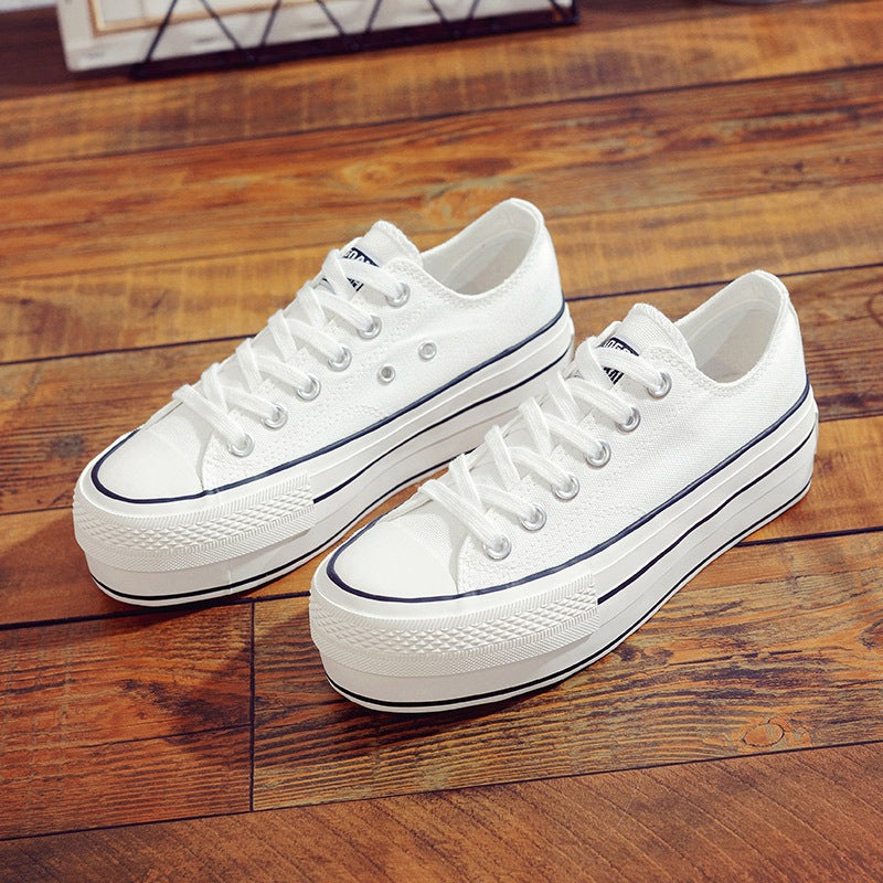 Women's Thick-soled For Korean Style Inner Height Canvas Shoes