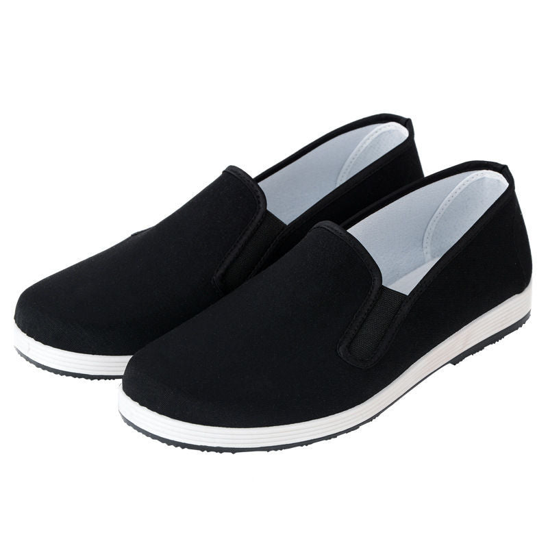 Women's & Men's Old Beijing Cloth And Slip-on Round Mouth Canvas Shoes