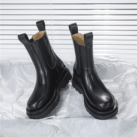 Women's Pipe Thick-soled Long Short Knight Chelsea Boots