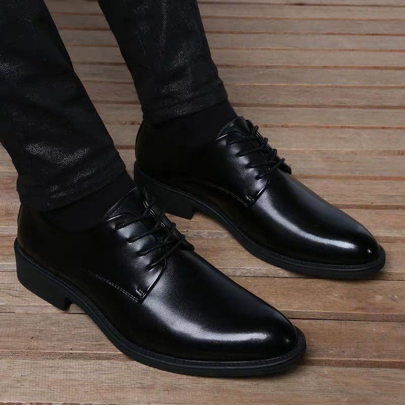Men's Up Groom Wedding British Business Dress Pointed Leather Shoes