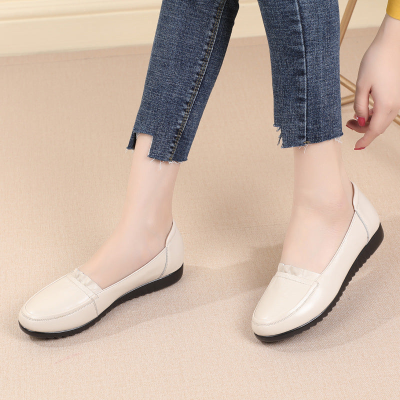 Women's Mother's Soft Bottom Comfortable Genuine Pumps Casual Shoes
