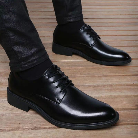 Men's Up Groom Wedding British Business Dress Pointed Leather Shoes