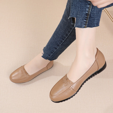 Women's Mother's Soft Bottom Comfortable Genuine Pumps Casual Shoes