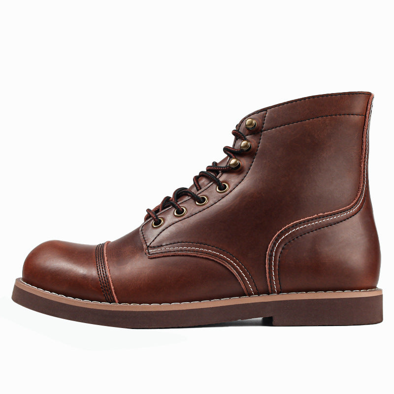 Men's Oil Wax Military Trendy Ankle Boots