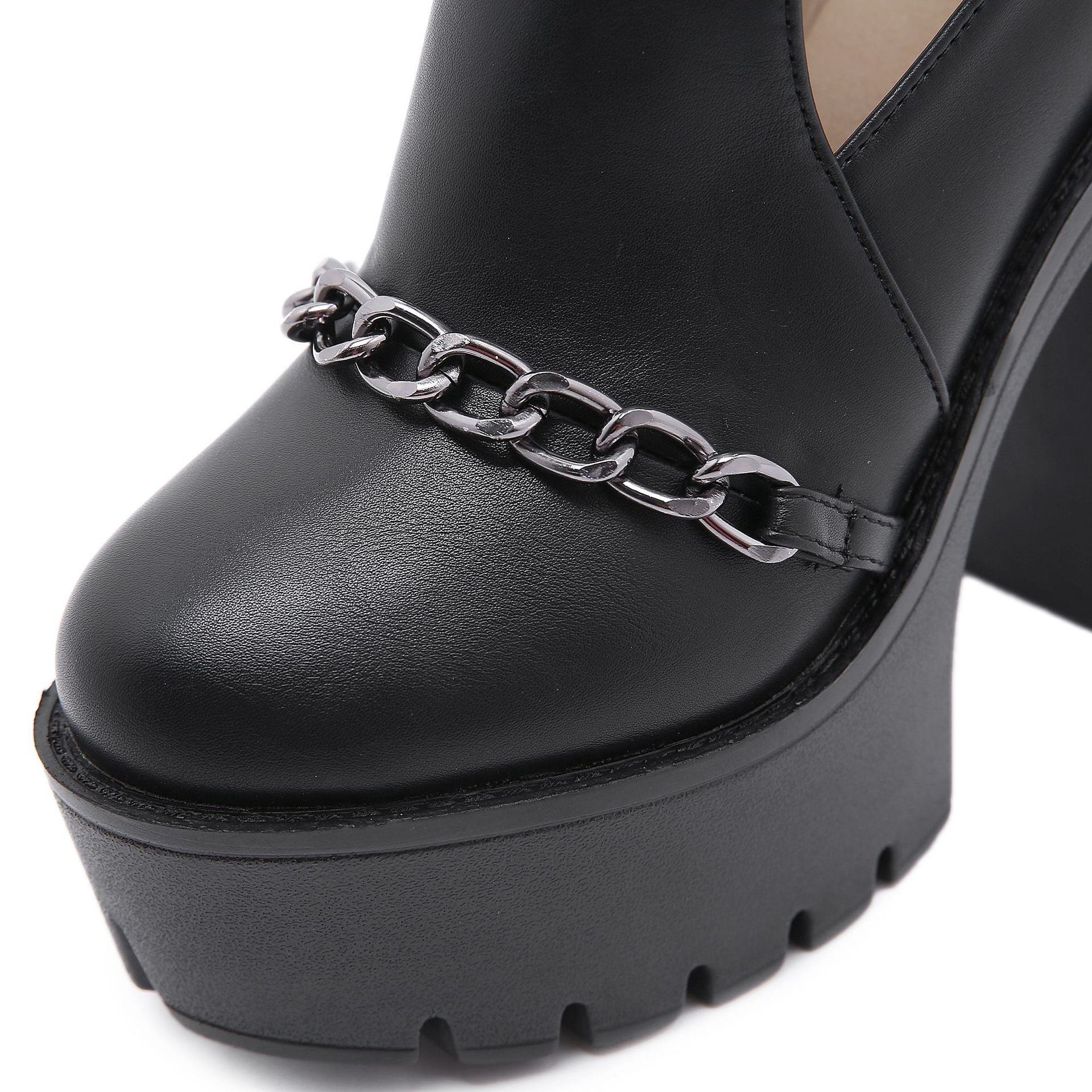 Women's Size Rivet Chain Thick Bottom Platform Chunky Boots