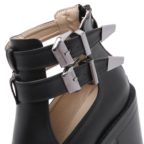 Women's Size Rivet Chain Thick Bottom Platform Chunky Boots