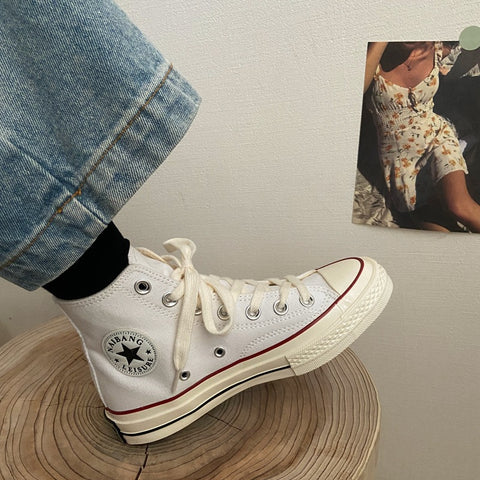 Trendy Fairy Matching Black And White Canvas Shoes