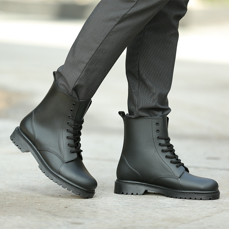 Slouchy Men's Frosted Non-slip Wear-resistant Rubber Boots