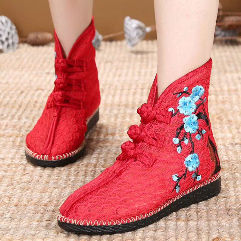 Women's Stitching Lace Breathable Ethnic Style Chinese Frog Sandals