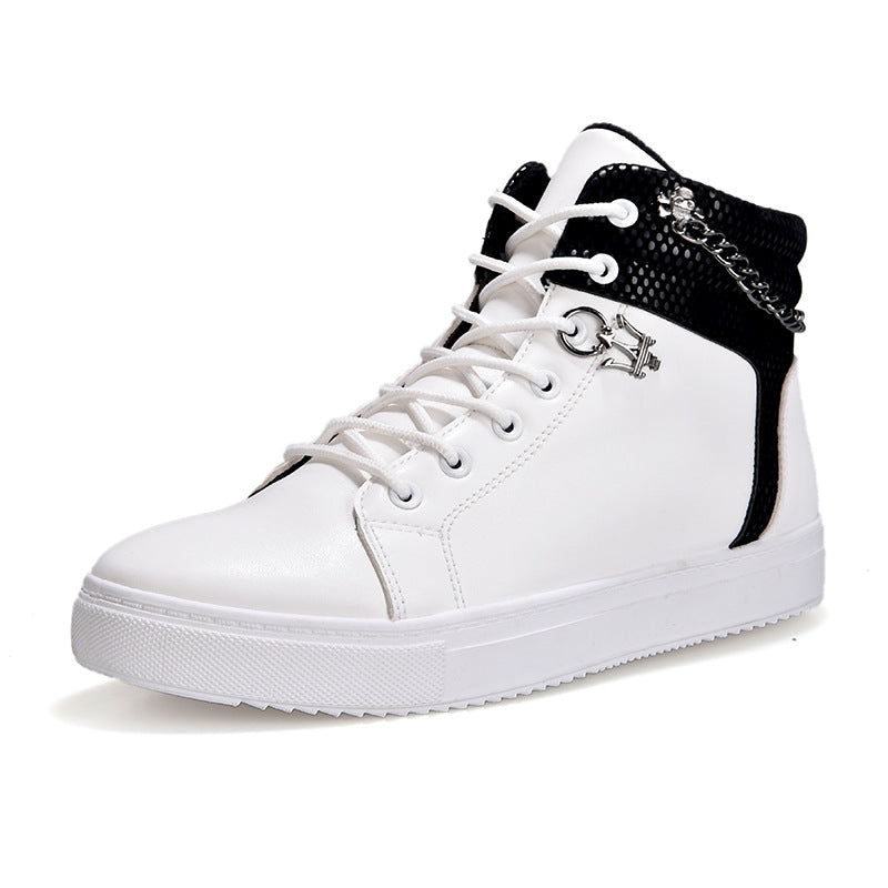 Stylish Men's Korean Fashion Chain High-top Men's Shoes – Urduraj