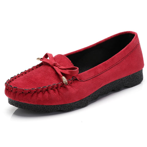 Women's Cloth Flat Bow Mother Soft Canvas Shoes