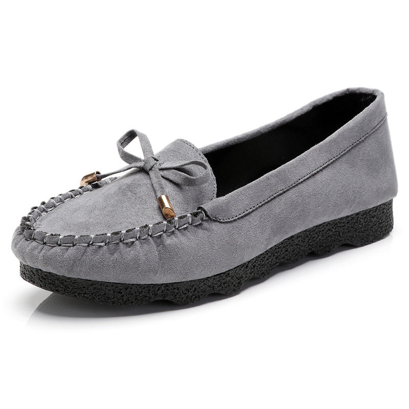 Women's Cloth Flat Bow Mother Soft Canvas Shoes