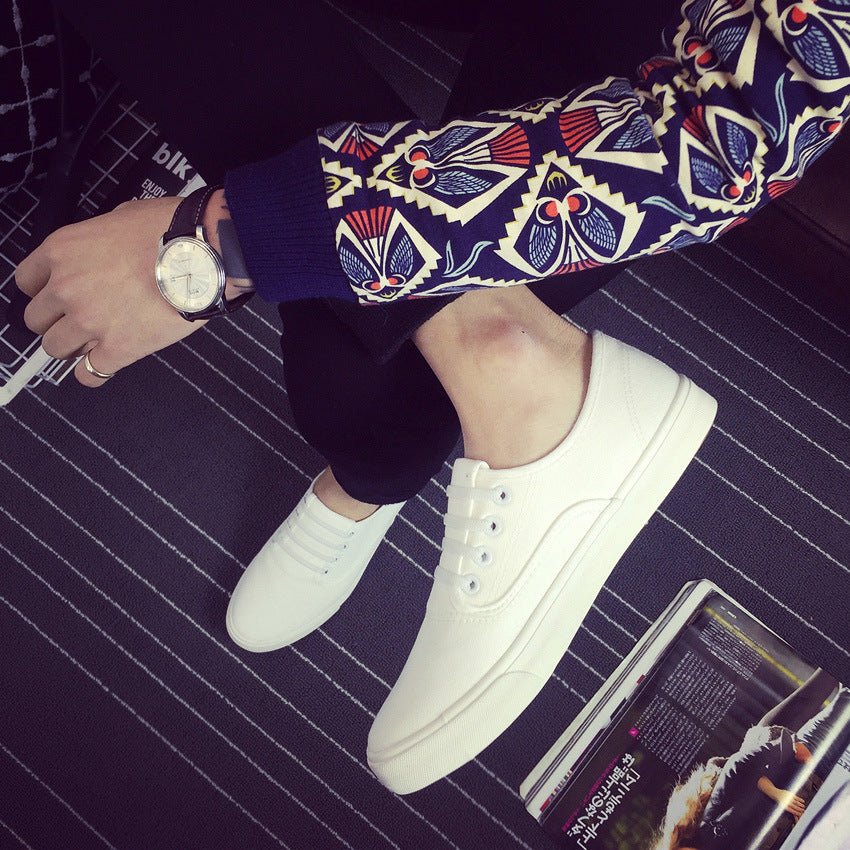 Comfortable Men's Fei Yao Fashion White Canvas Shoes