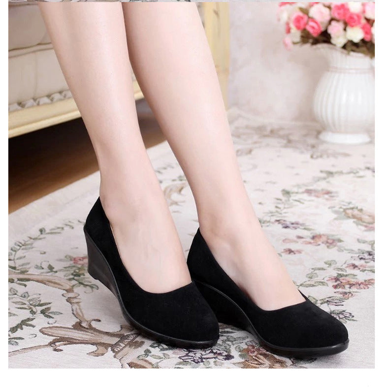 Women's Beijing Cloth Wedge Slip-on High Canvas Shoes