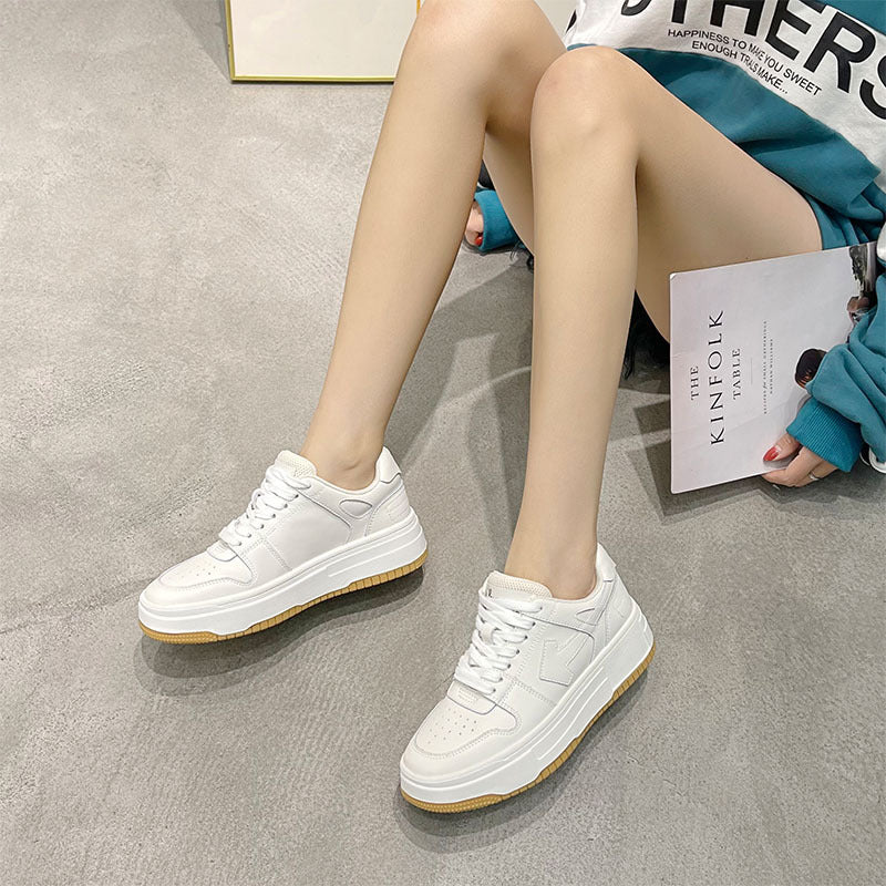 Women's High Top White Fashion Suede Trendy Autumn Sneakers