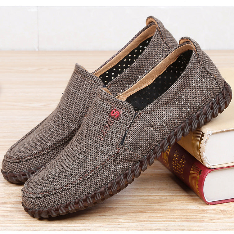 Men's Cloth Mesh Summer Breathable Beef Canvas Shoes
