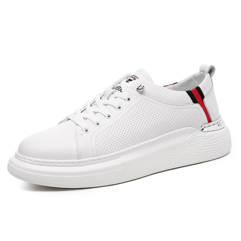Men's Genuine Mcqueen White Autumn Platform Slip-on Casual Shoes