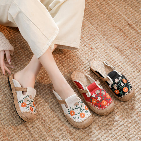 Women's Hemp Indie Ethnic Style Stitching Breathable Sandals